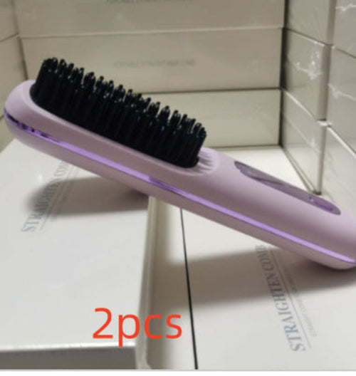 2 In 1 Straight Hair Comb Wireless Hair Straightener Brush Hair Fast