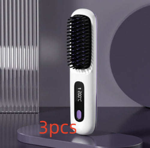 2 In 1 Straight Hair Comb Wireless Hair Straightener Brush Hair Fast