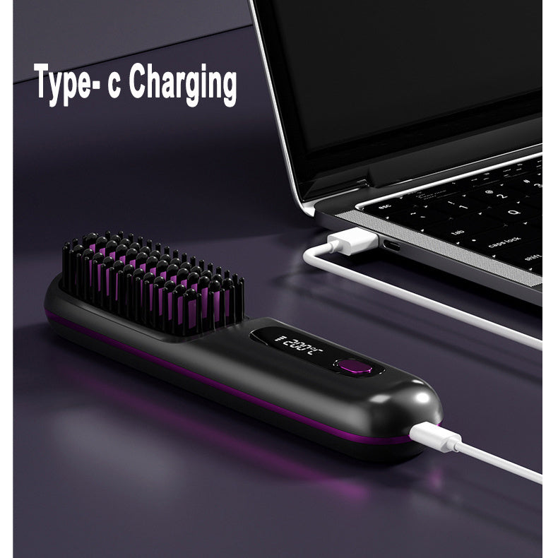 2 In 1 Straight Hair Comb Wireless Hair Straightener Brush Hair Fast