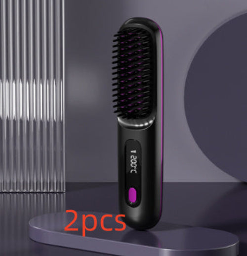 2 In 1 Straight Hair Comb Wireless Hair Straightener Brush Hair Fast