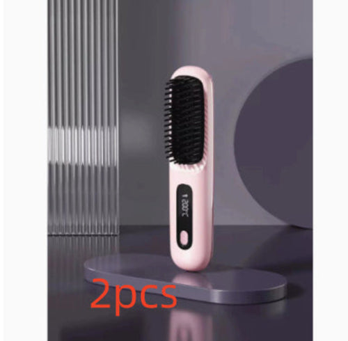 2 In 1 Straight Hair Comb Wireless Hair Straightener Brush Hair Fast