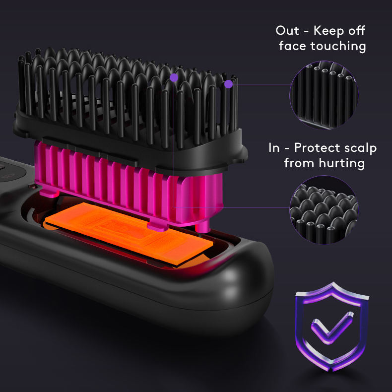 2 In 1 Straight Hair Comb Wireless Hair Straightener Brush Hair Fast