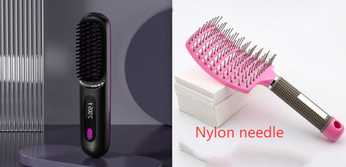2 In 1 Straight Hair Comb Wireless Hair Straightener Brush Hair Fast