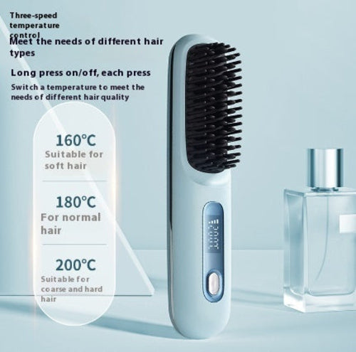 2 In 1 Straight Hair Comb Wireless Hair Straightener Brush Hair Fast
