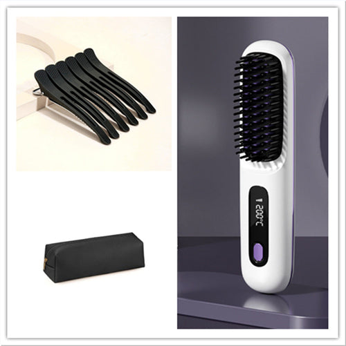 2 In 1 Straight Hair Comb Wireless Hair Straightener Brush Hair Fast