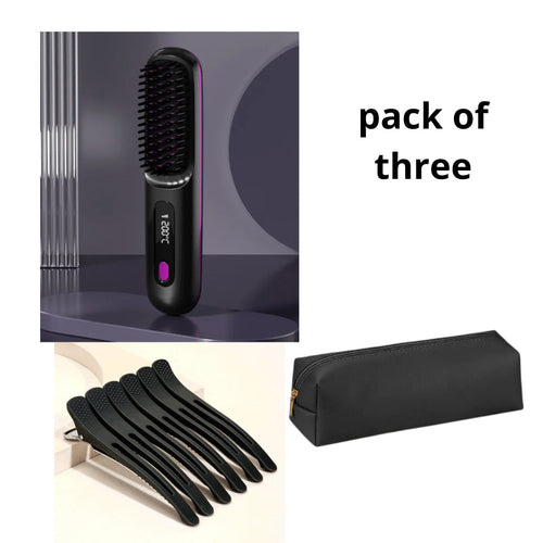 2 In 1 Straight Hair Comb Wireless Hair Straightener Brush Hair Fast